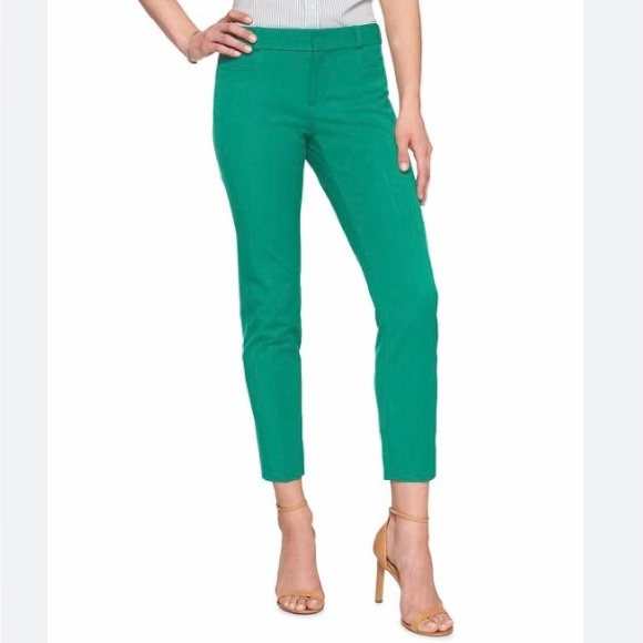 Like new Banana Republic Sloan cadmium green slim fit crop ankle pants size 4 - Picture 1 of 9
